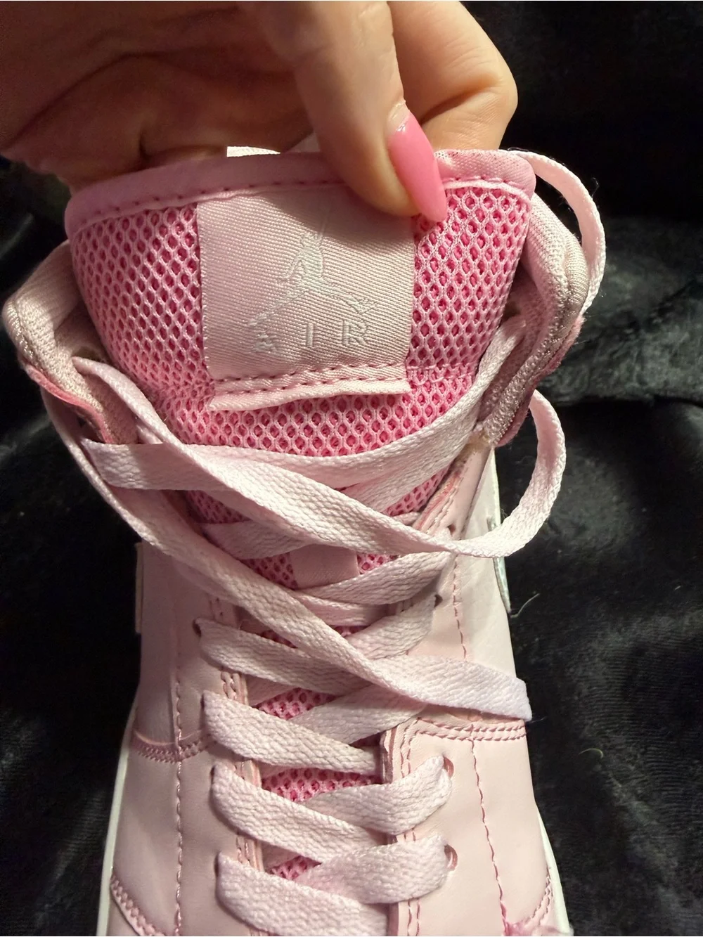 Jordan Women's Mid-Top Sneakers in Light Pink and White-9.5 women's